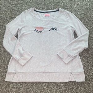NWOT Kate Spade Embroidered Wink Marled Plush Crewneck